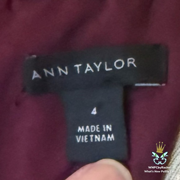 Ann Taylor Deep Wine Cat Print Dress, Fits up to an 8 - Picture 8 of 9